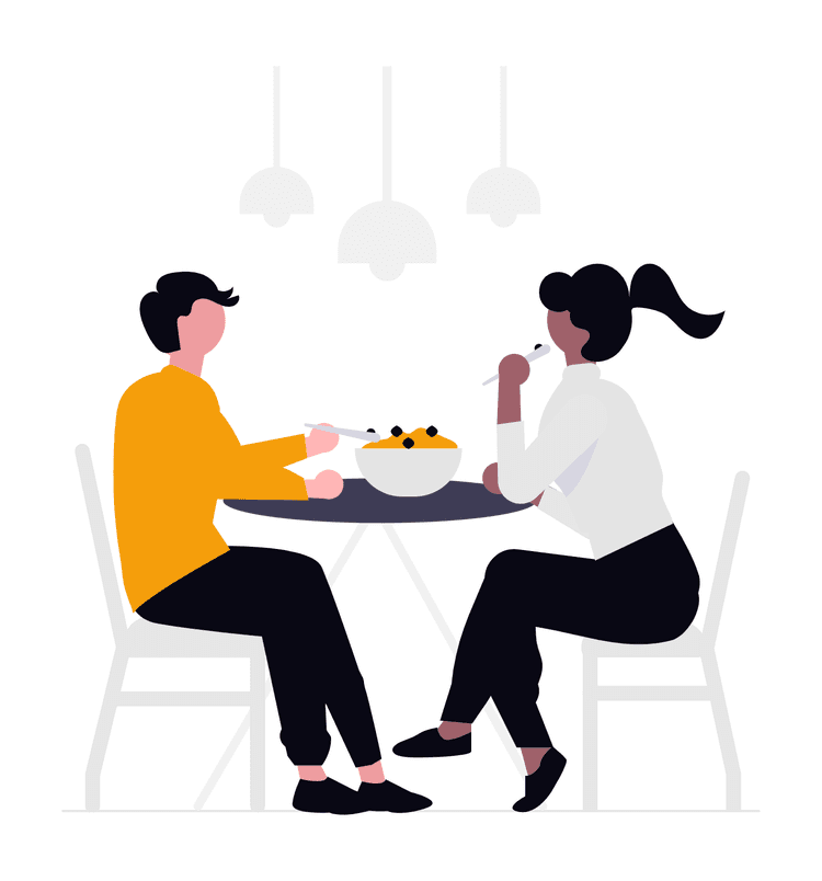 Eating together illustration